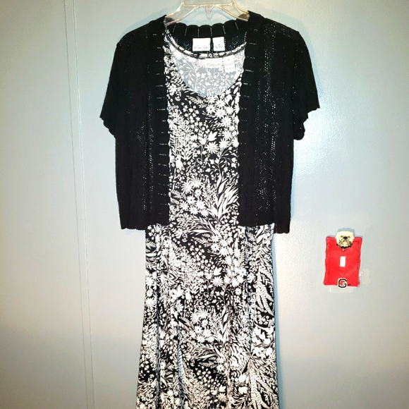 Kim Roger's Petite Dresses & Skirts - Kim Roger's Lady's Dress Set with Shortsleeved Sweater